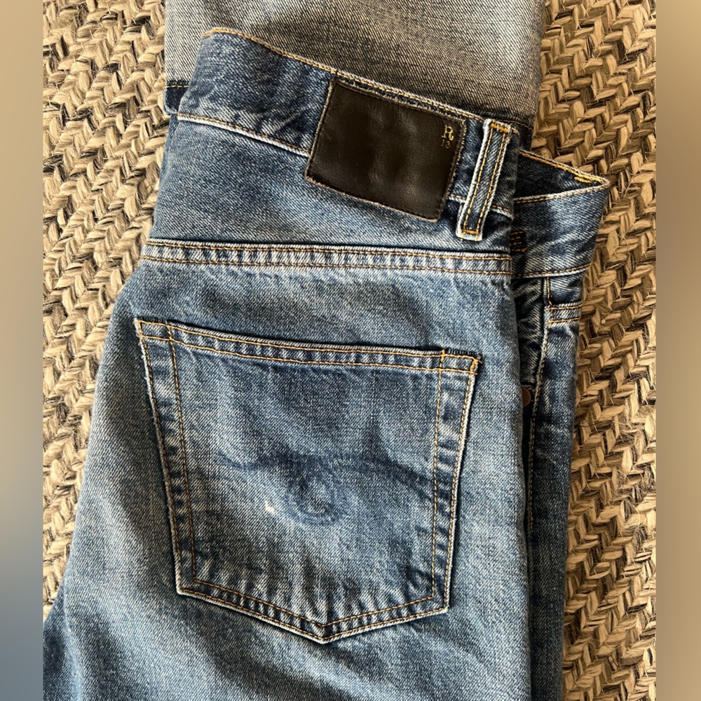 R13 Boyfriend Jeans in Garnet Blue Size 27 - Picture 4 of 9